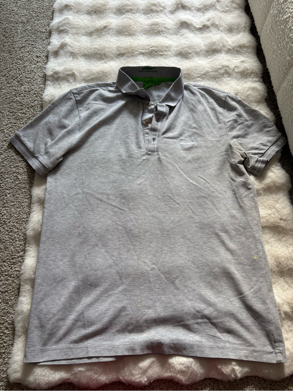 Hugo Boss Men's Heather Gray Polo with Subtle Logo